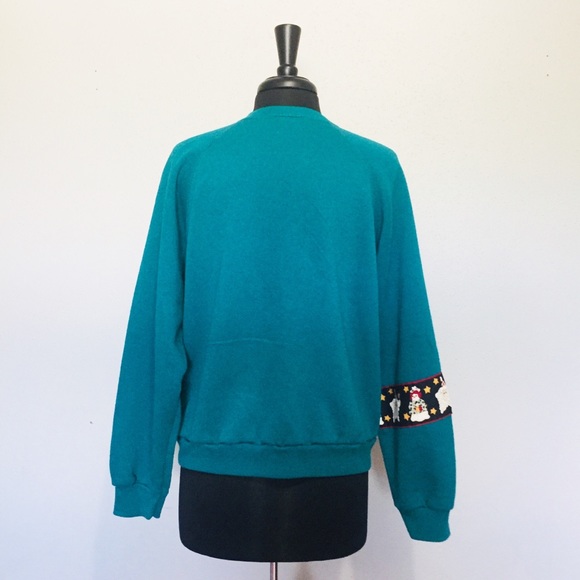 Christmas Quilted Sweater Green Santa Patch! - Picture 5 of 7